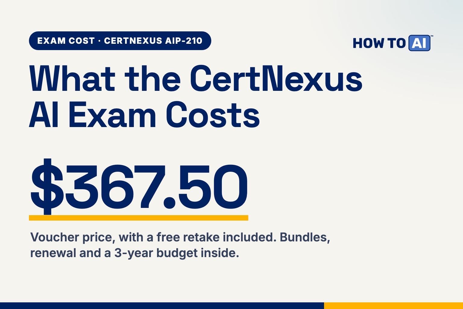 AIP-210 (CertNexus CAIP) Exam Cost Card: the CertNexus AIP-210 voucher costs $367.50