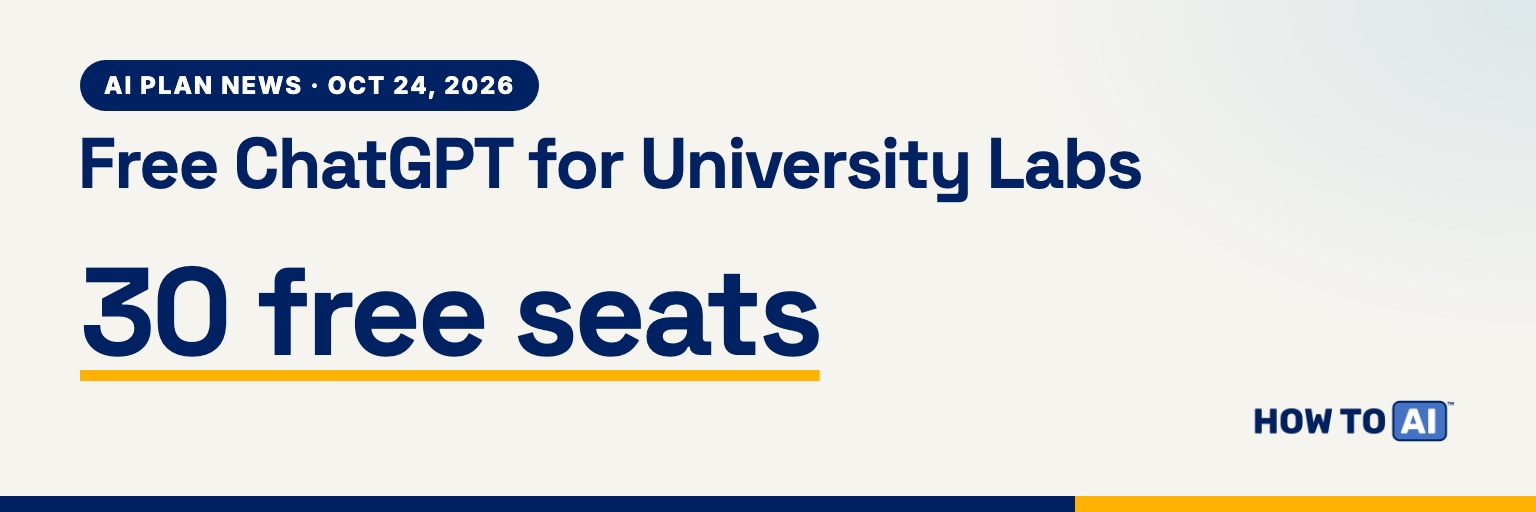 Free ChatGPT for university labs card: up to 30 free ChatGPT Business seats for 12 months